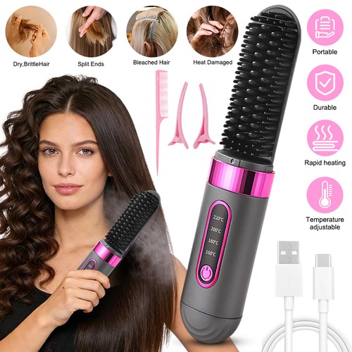 Straightener brush mini hair - brush,
